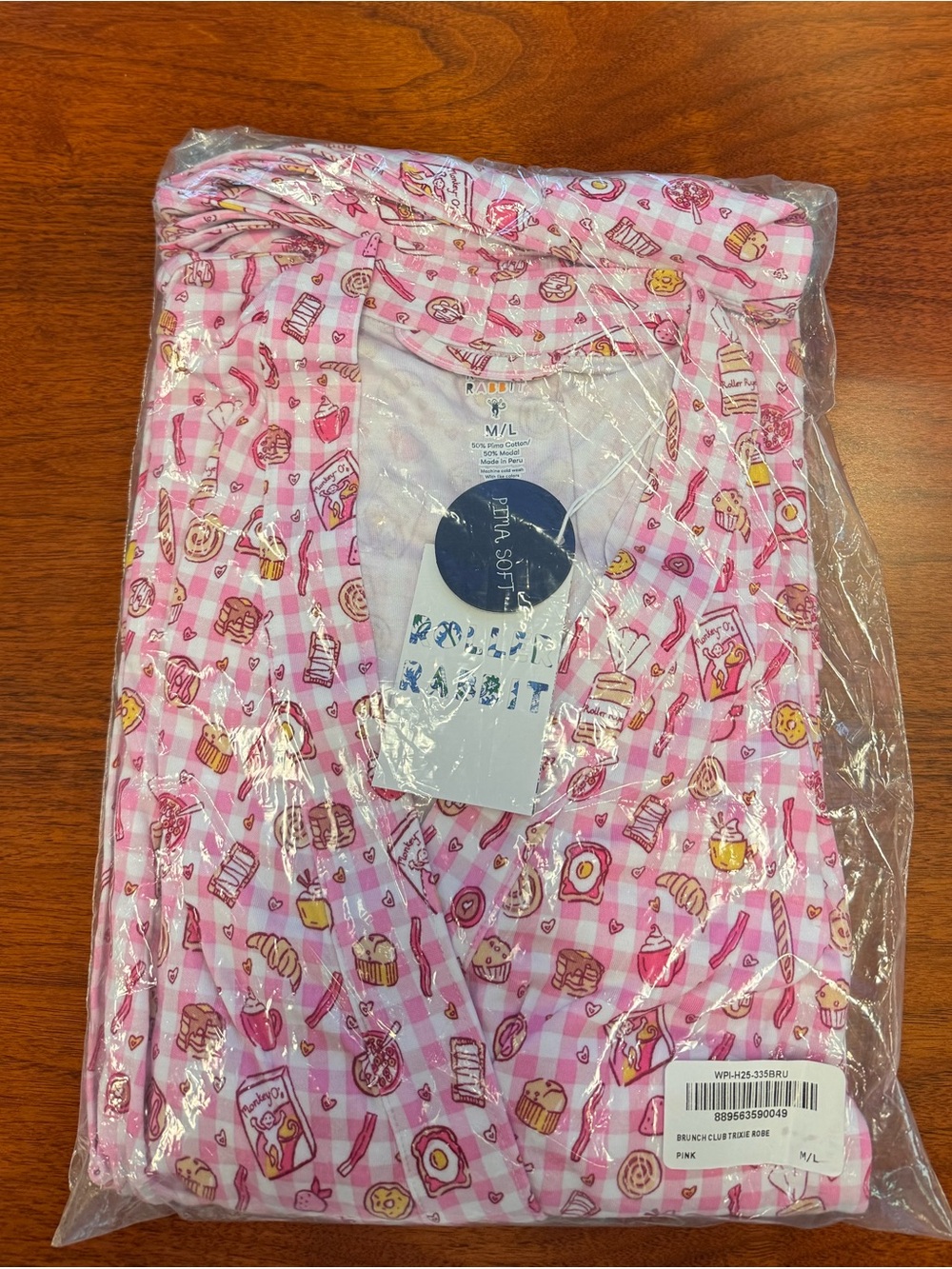 Roller Rabbit Brunch Club Robe Size M/L - Picture 2 of 6